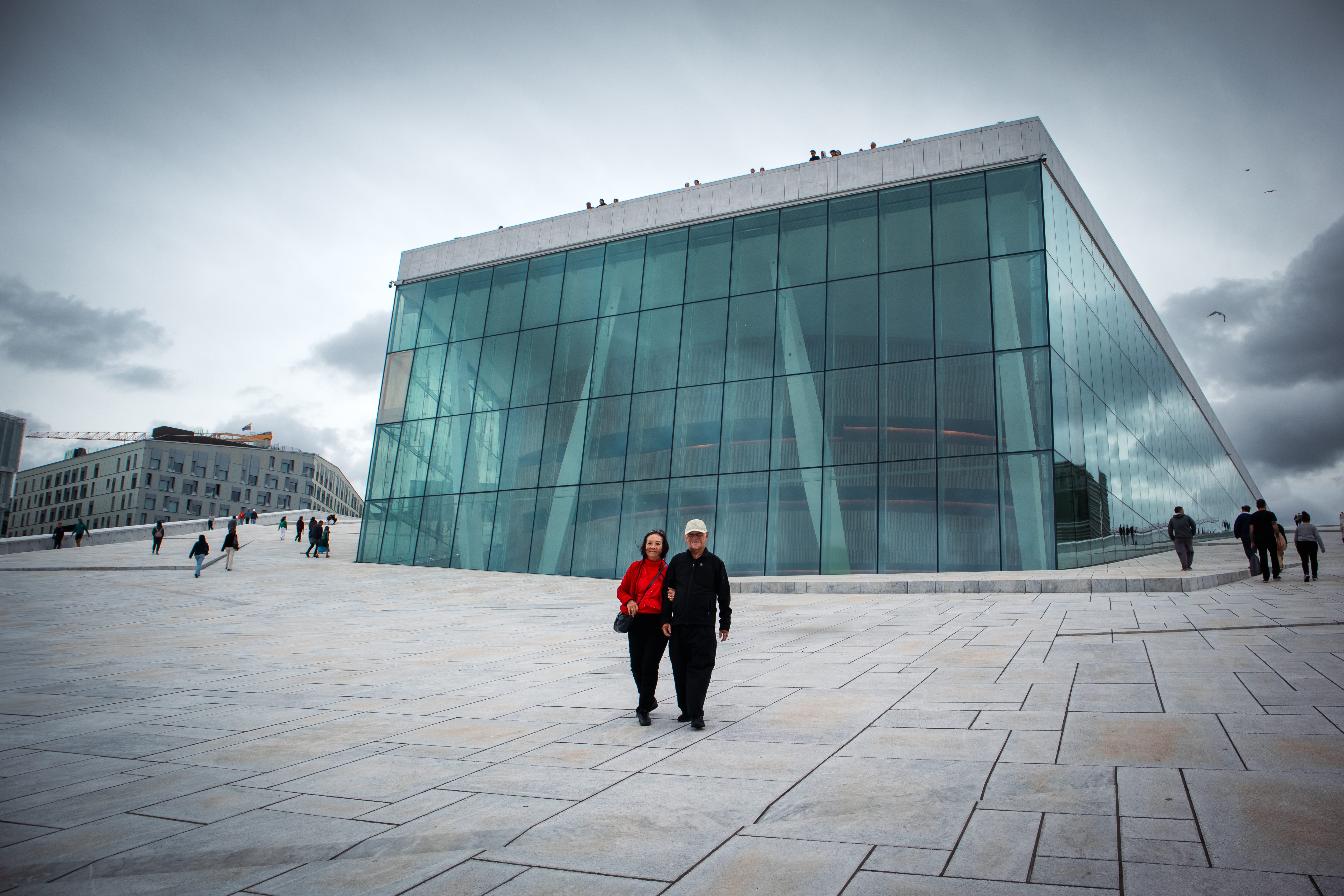 Couple at Oslo Opera House